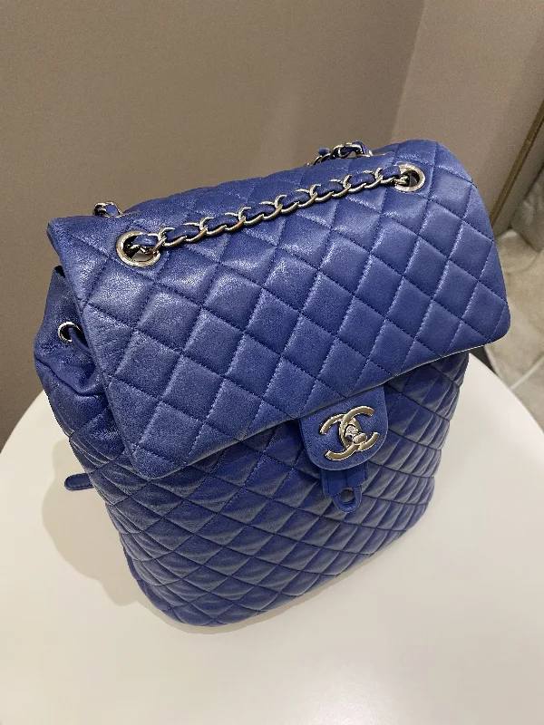 Chanel bags available at online luxury retaileChanel Urban Spirit Backpack Blue Lambskin