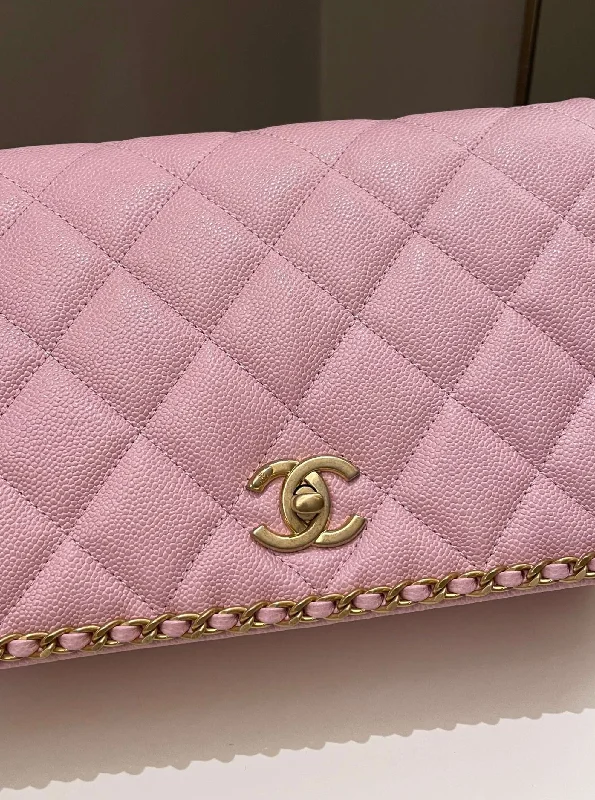 Chanel Small Crossbody Bag for TravelChanel 22K Chain Around Flap Mauve Pink Caviar