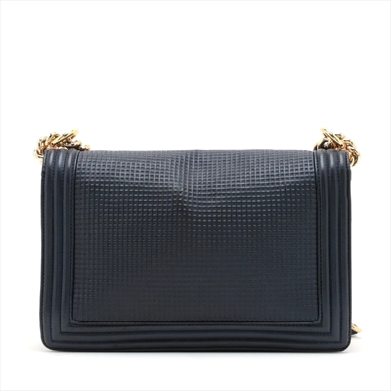 Chanel Classic Flap Bag for Evening PartyChanel Boy Chanel  Leather Chain Shoulder Bag Navy G  18th A92193