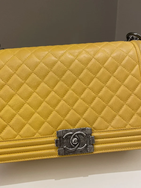 Chanel Limited Edition Handbag for CollectorsChanel Quilted New Medium Boy Yellow Lambskin