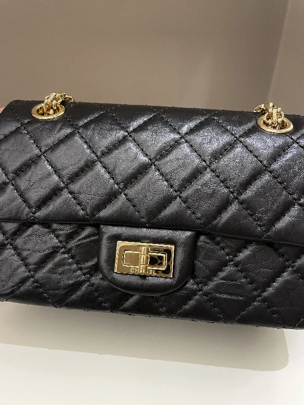 Chanel 2.55 Quilted Mini Reissue Black Aged Calfskin