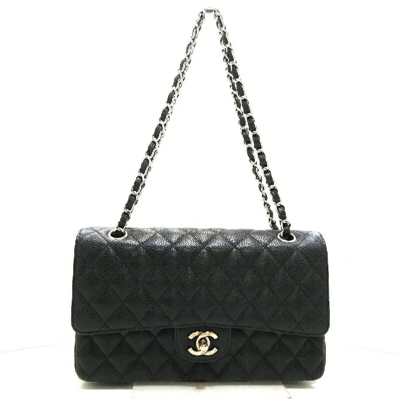 Chanel leather bags for everydClassic Double Flap Caviar M/L in Black SHW