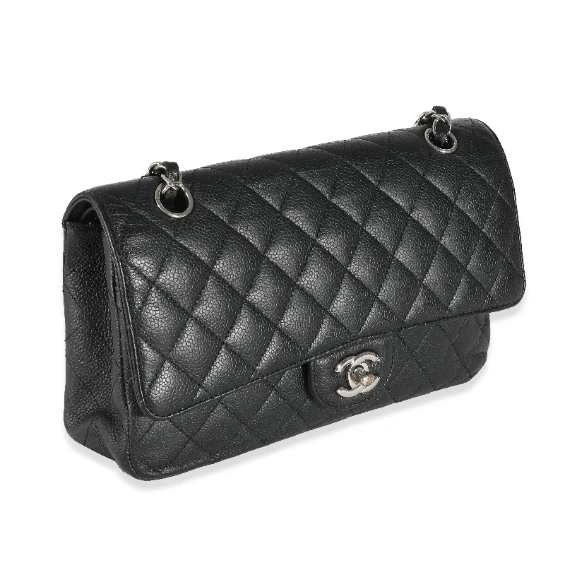 Chanel Black Handbag for Business MeetingsCHANEL Black Quilted Caviar Medium Classic Double Flap Bag