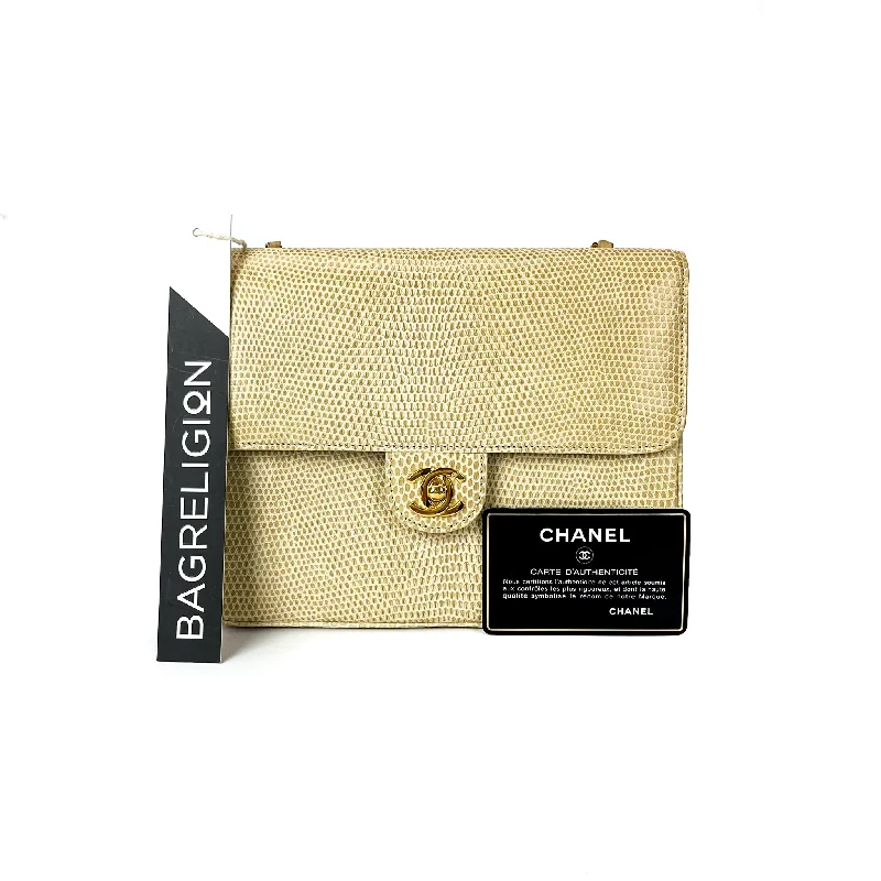 Chanel bags with classic and elegant designsLizard Mini Square Flap in Beige with GHW