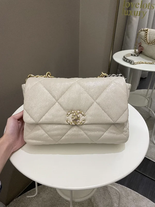 Chanel leather bags for everydChanel 19 Flap Bag Beige Lambskin