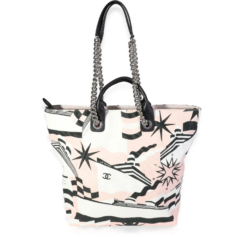 Chanel bags with exclusive seasonal releasesCHANEL Black, Pink, & White Canvas La Pausa Shopping Tote