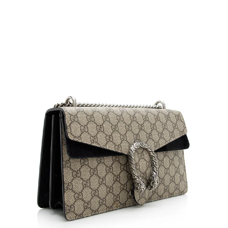 Women Gucci bags with a magnetic snap closure for easy accessGucci GG Supreme Dionysus Small Shoulder Bag (21702)