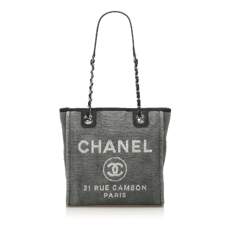 Chanel bags in luxury boutiques worldwideChanel Deauville Canvas Tote Bag Gray