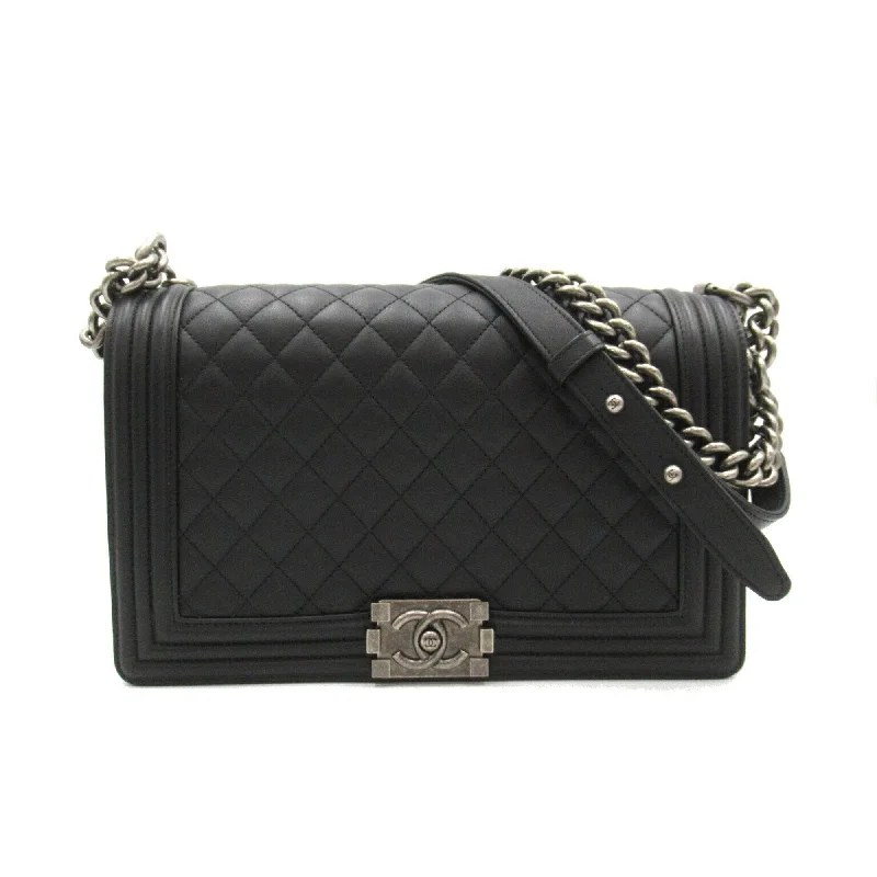 Chanel New Arrival Handbag with Gold HardwareCHANEL Boy Chanel Chain Shoulder Bag Leather Women's Black