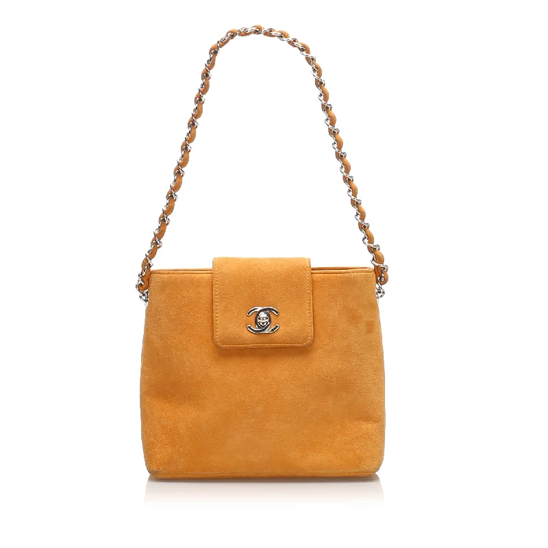 Chanel Luxury Handbag for High - End EventsChanel CC Suede Handbag Orange