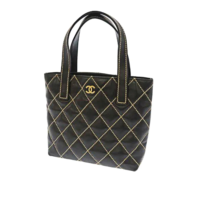 Chanel bags for women who appreciate fine craftsmanshipWild Stitch Leather Tote Bag Black