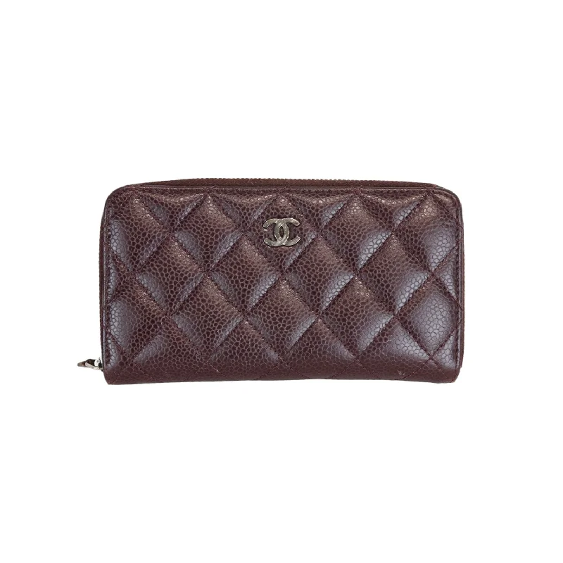 Chanel bags with the perfect balance of luxury and functionalityCaviar Quilted Brilliant Zip Around Wallet Purple SHW