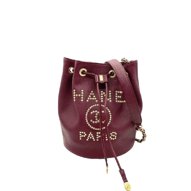 Chanel bags with the perfect balance of luxury and functionalityMedium Deauville Drawstring Bucket Caviar Burgundy GHW