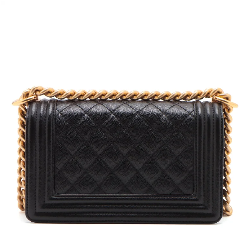 Chanel Luxury Handbag for High - End EventsChanel Boy Chanel 20 Small Caviar S Chain Shoulder Bag Black G  A67085