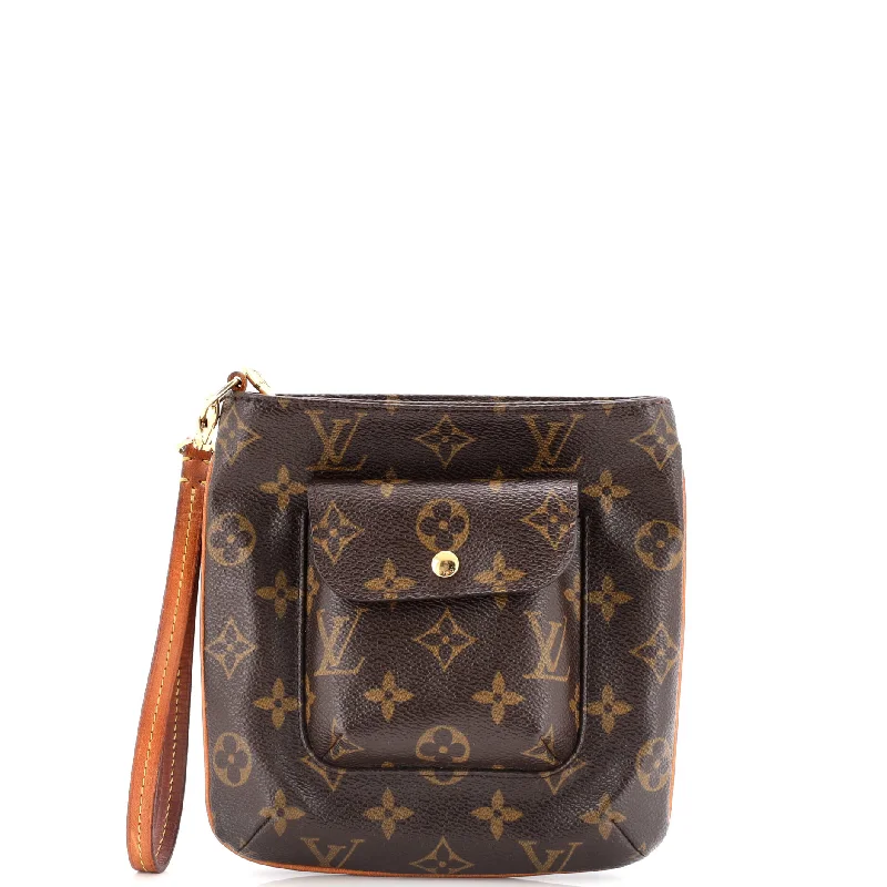 Ladies Louis Vuitton Capucines bags with a detachable shoulder strapPartition Wristlet Clutch Monogram Canvas