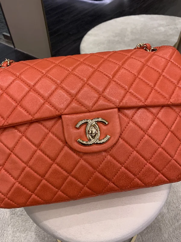 Chanel bags with exclusive seasonal releasesChanel Quilted Cc Flap Bag Vermillion Lambskin