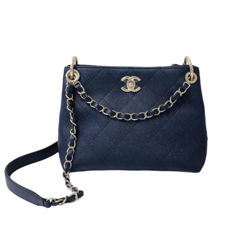 Chanel bags for women with minimalist styleCaviar Hobo Bag Navy Blue