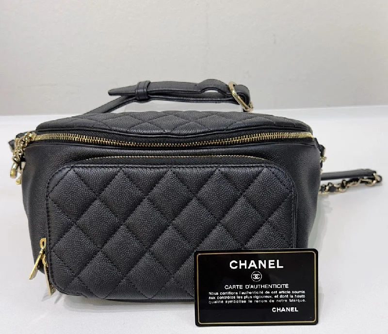 Chanel bags that pair perfectly with any outfitChanel Black Quilted Caviar Leather Business Affinity Waist Belt Bag