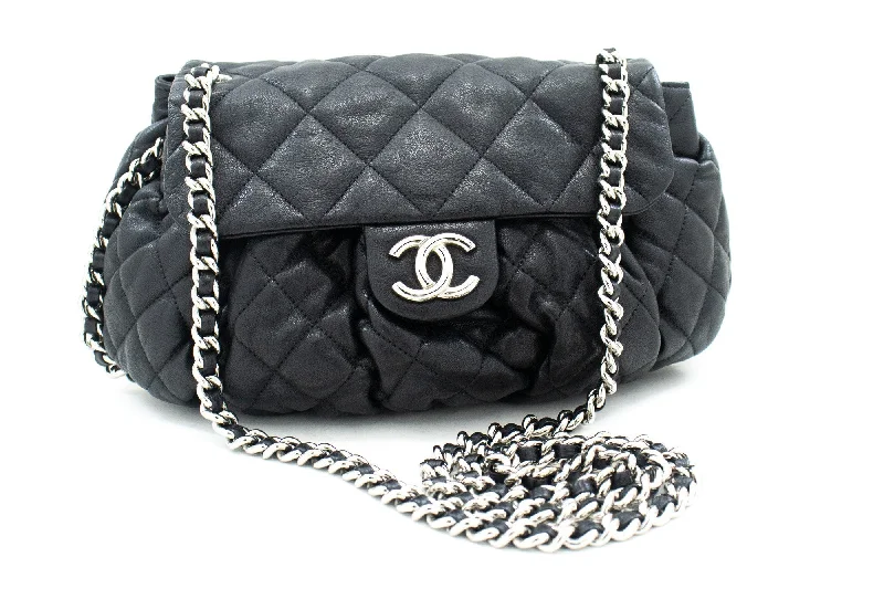 Chanel bags for those who value investment piecesCHANEL Chain Around Shoulder Bag Crossbody Black Calfskin Leather