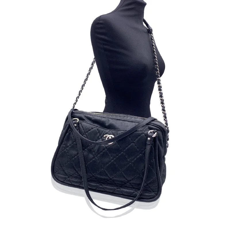 Chanel bags with modern touchesCHANEL Black Quilted Leather Relax Cc Tote Camera Shoulder Bag