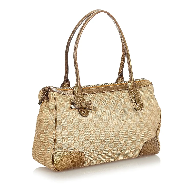 Gucci Marmont bags for women with quilted leather exteriorsGucci GG Canvas Princy Tote Bag (24567)