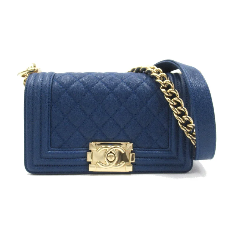 Chanel bags for women with a taste for high fashionCHANEL Boy Chanel ChainShoulder Blue Caviar Skin (Grained Calf) A676851