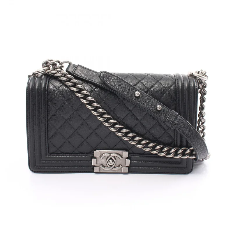 Chanel Classic Flap Bag for Evening PartyCHANEL Boy Chanel Shoulder Bag Caviar Skin Women's Black