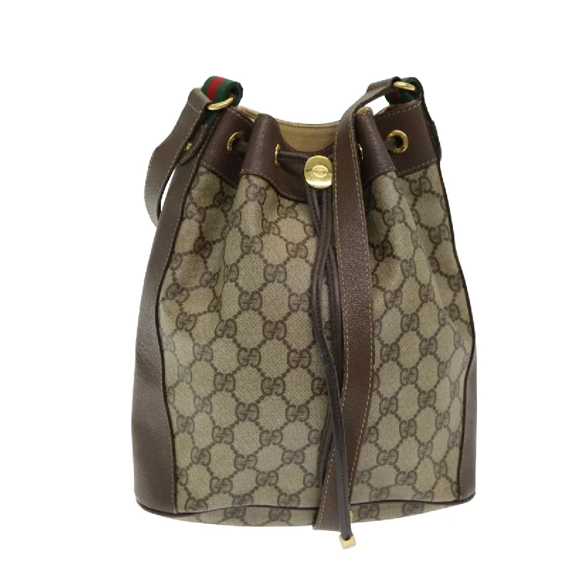 Women Gucci crossbody bags with a printed floral patternGUCCI GG Supreme Web Sherry Line Shoulder Bag PVC Beige 164 02 034 yk13895