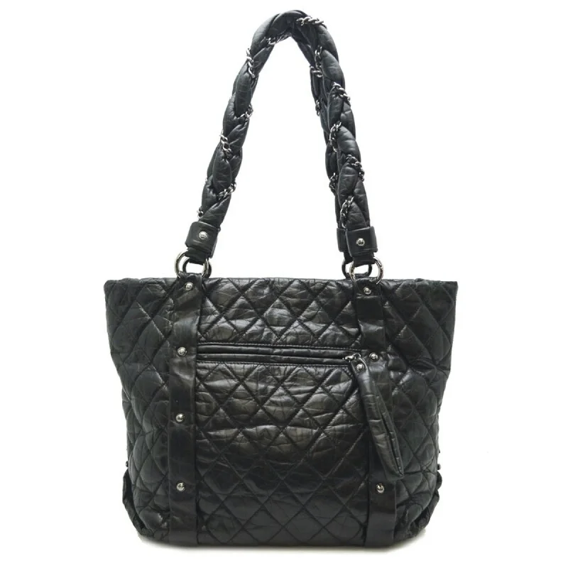 Chanel bags with gold, silver, and pearl accentsChanel Bubble Quilted Leather Tote Bag Women's Shoulder Black