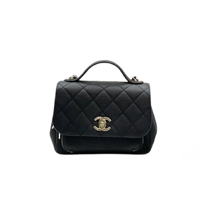 Chanel Handbag with Adjustable Strap for ComfortSmall Business Affinity Caviar Black GHW