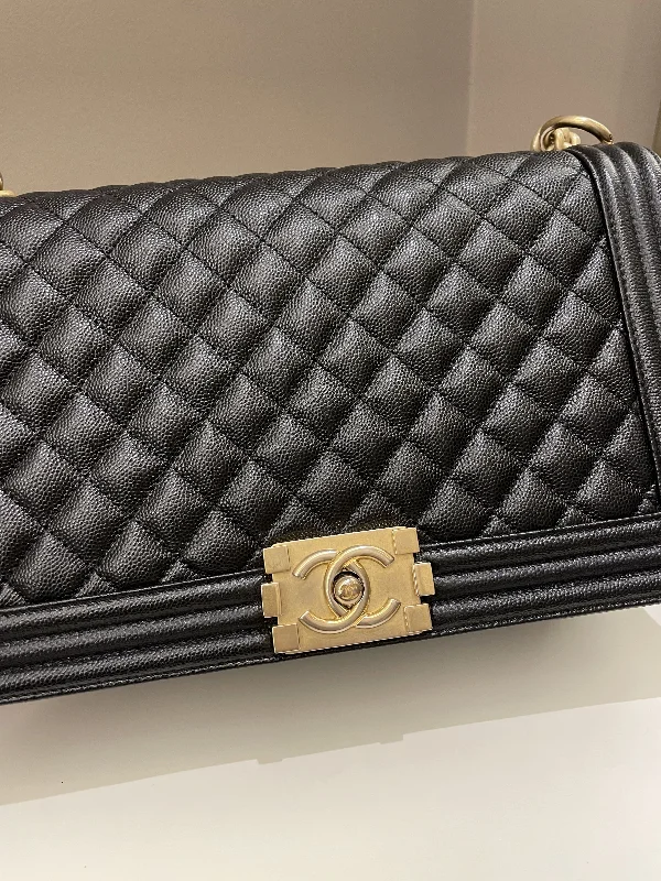 Chanel leather bags for everydChanel Quilted New Medium Boy Black Caviar