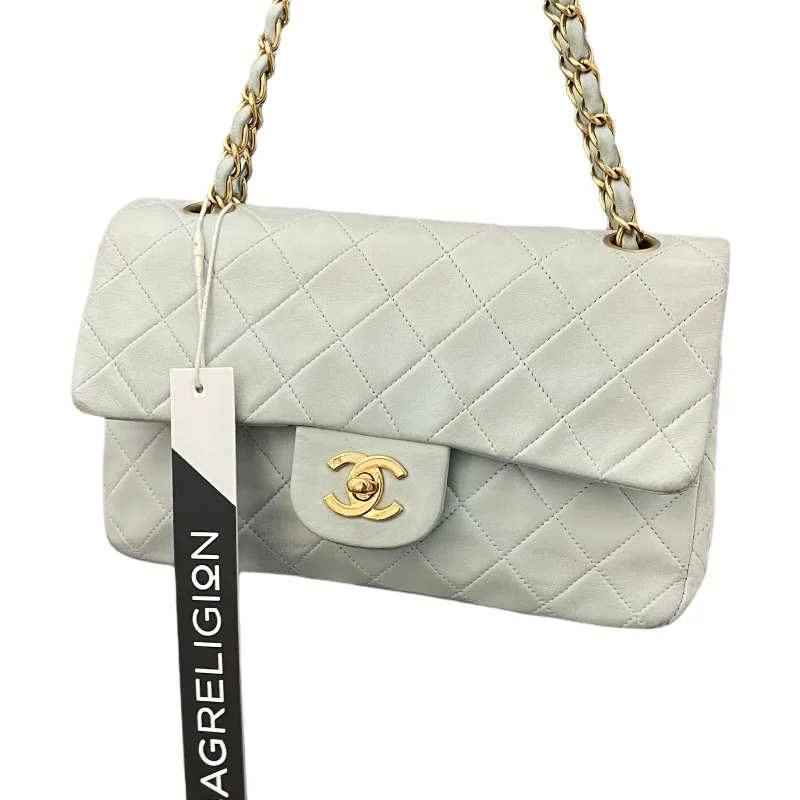 Chanel Quilted Leather Shoulder Bag for FashionistasSmall Classic Flap Bag Pastel Blue/Green