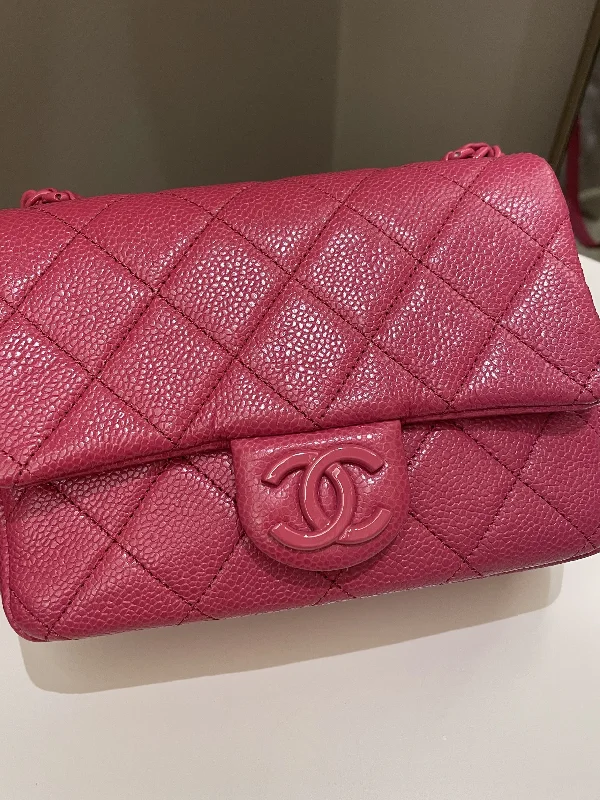 Chanel bags with chain and leather strap combinationsChanel Quilted Incognito Mini Square Rose Pink Caviar