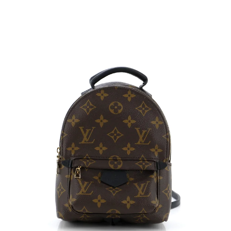 Louis Vuitton bags with a chain - link trim and a leather body for a modern edgePalm Springs Backpack Monogram Canvas Mini