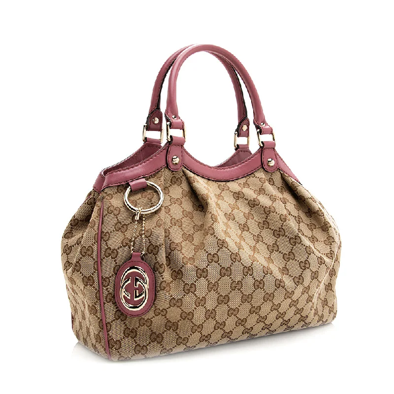 Gucci backpacks for women with a hidden back pocketGucci GG Canvas Sukey Medium Tote (SHF-20013)