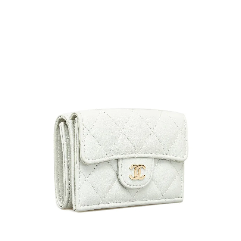 Chanel bags with exclusive seasonal releasesCHANEL CC Lambskin Trifold Flap Wallet Small Wallets