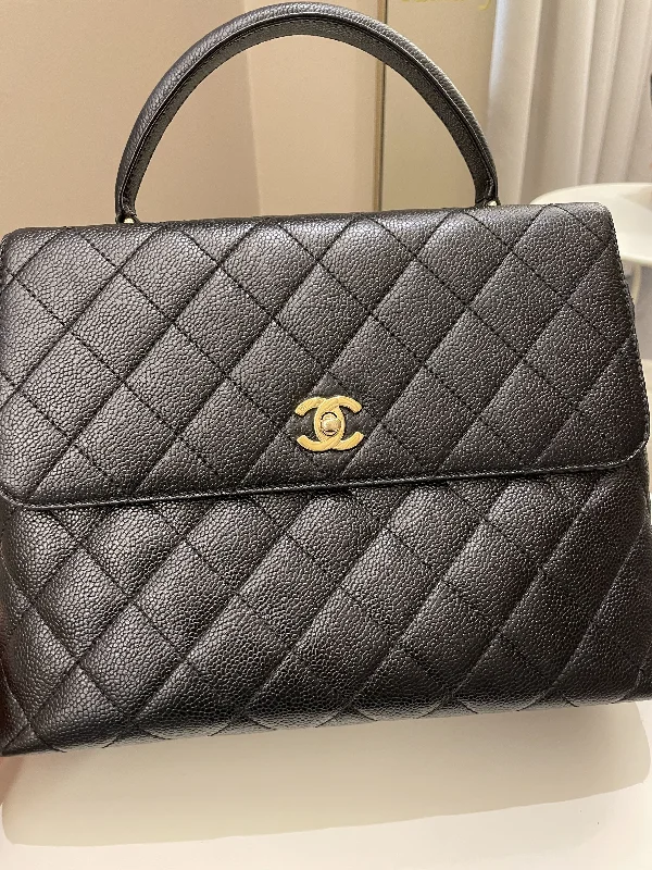 Chanel bags for women who love timeless fashionChanel Kelly Quilted Top Handle Flap Black Caviar