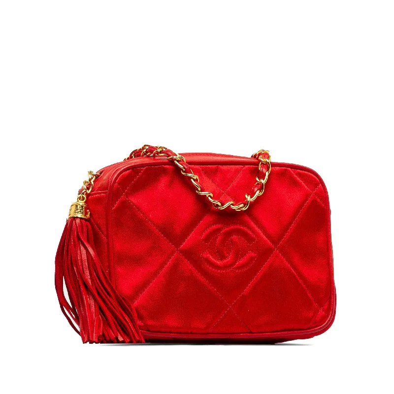 Chanel bags with intricate metal hardwareCHANEL CC Satin Chain Crossbody Bag