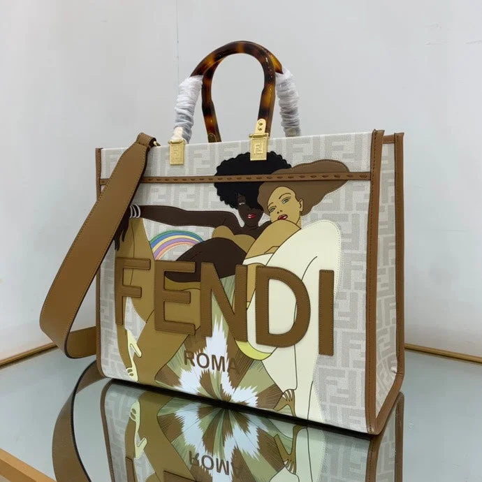 Fendi Sunshine Shopper bags with a structured silhouette and a magnetic - snap closureFendi Luxury Bag - FED - 240