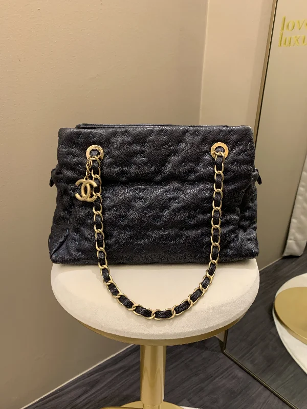 Chanel bags sale 2025Chanel Quilted Leather Wild Stitch Shoulder Tote Dark Navy