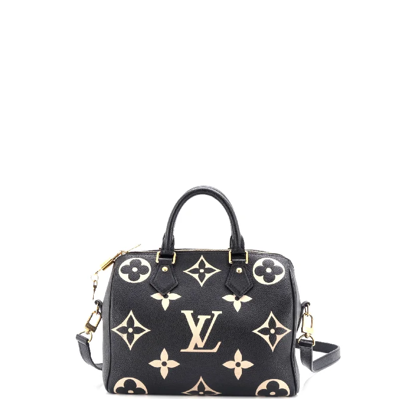 Louis Vuitton Alma bags with a leather - wrapped handle for a luxurious feelSpeedy Bandouliere Bag Bicolor Monogram Empreinte Giant 25