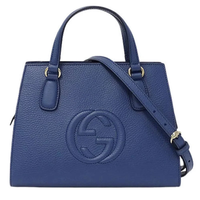 Gucci crossbody bags for women with adjustable leather strapsGucci Bag Ladies Handbag Shoulder 2way Soho Leather Blue 607722