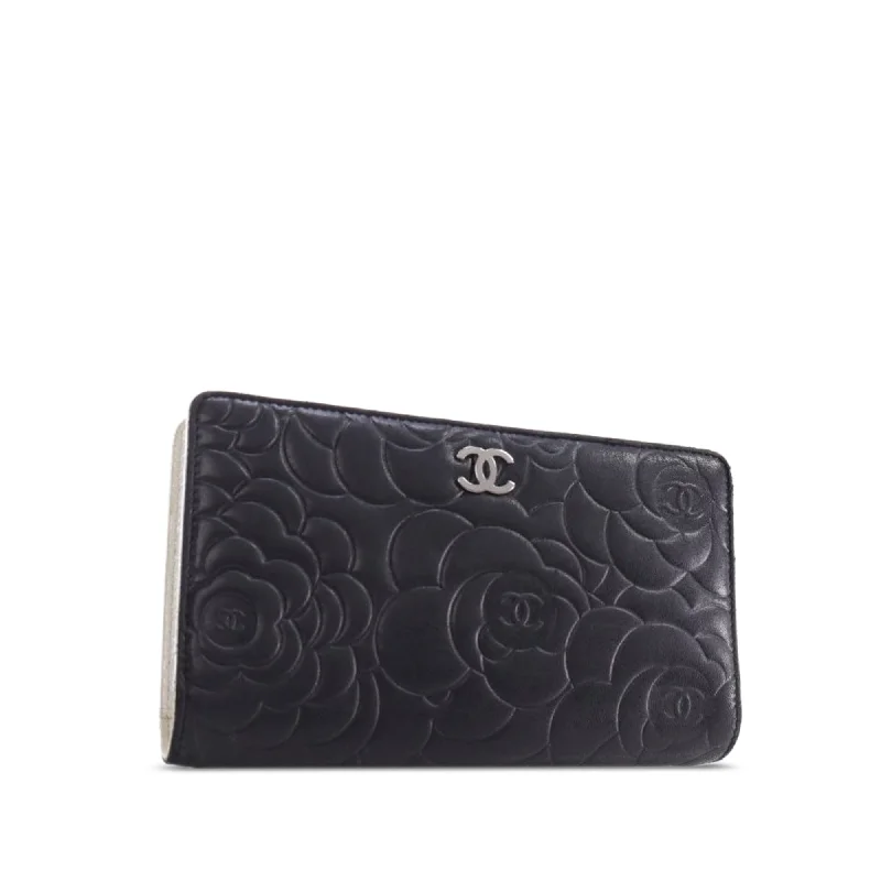 Chanel bags with iconic gold chainsCHANEL CC Camellia Bifold Wallet Long Wallets