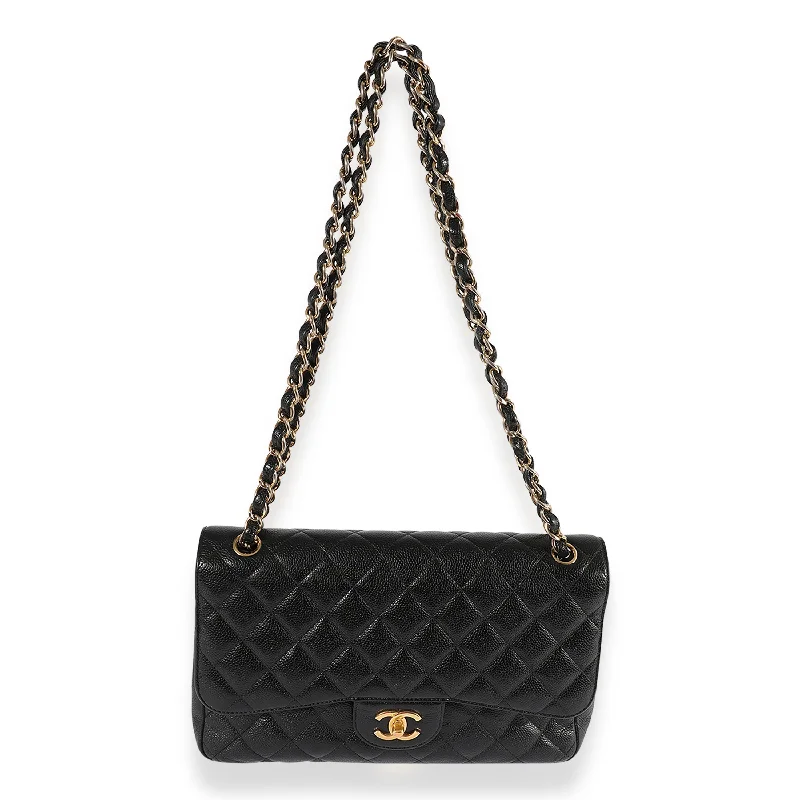 Chanel bags perfect for everyday elegCHANEL Black Quilted Caviar Jumbo Classic Double Flap Bag