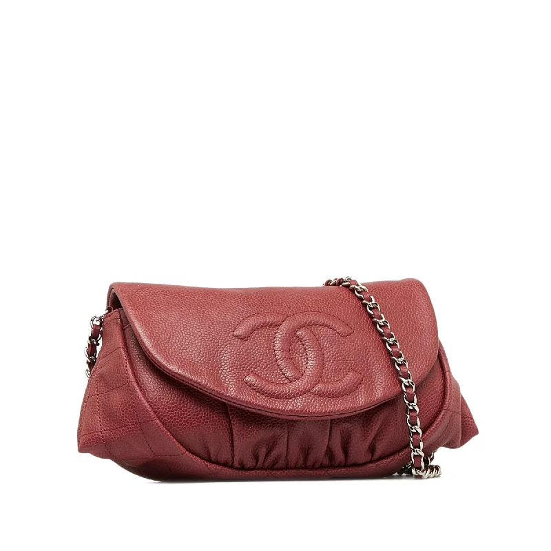 Chanel Chain Strap Handbag for Everyday UseCHANEL Caviar CC Half Moon Flap Crossbody Bag