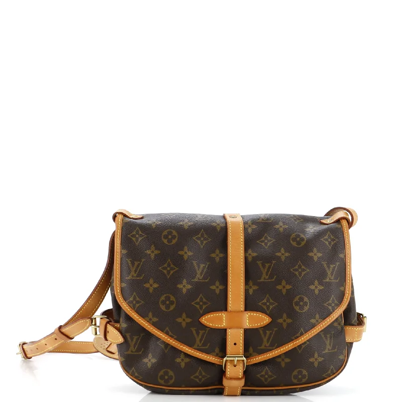 Louis Vuitton bags with a magnetic snap closure for easy accessSaumur Handbag Monogram Canvas 30