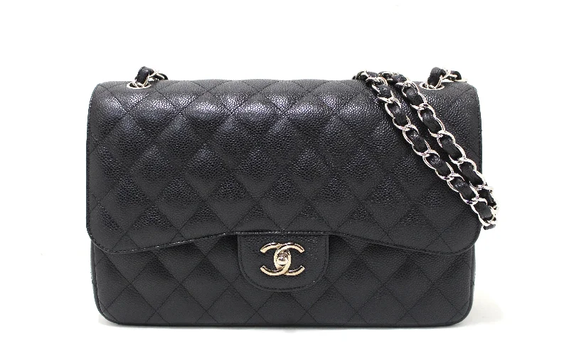 Chanel bags for women who love timeless fashionChanel Black Quilted Caviar Leather Classic Jumbo Double Flap Bag