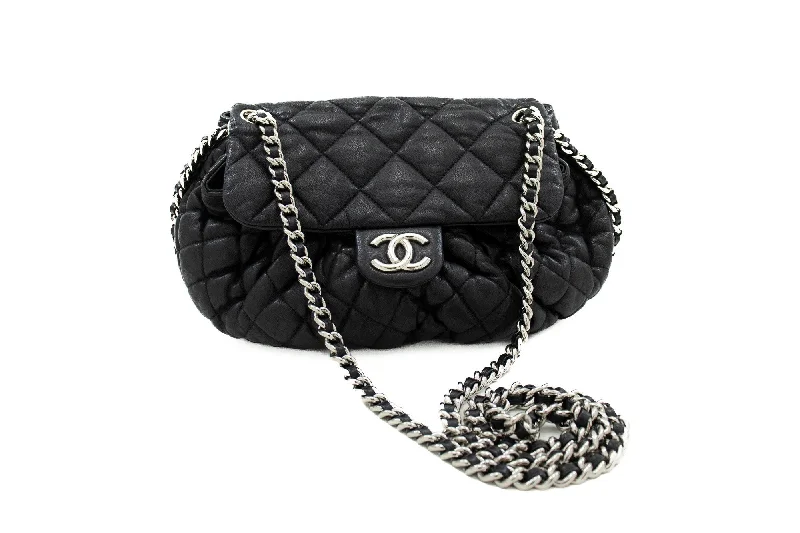 Chanel bags with classic and elegant designsCHANEL Chain Around Shoulder Bag Crossbody Black Calfskin Leather