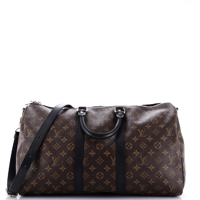 Louis Vuitton tote bags with a spacious interior and multiple pocketsKeepall Bandouliere Bag Macassar Monogram Canvas 45