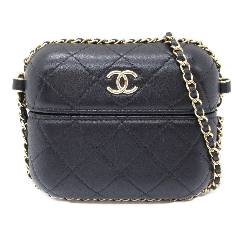 Chanel bags as wedding day accessoriesCHANEL Chain Pochette Shoulder Bag, Lambskin (Sheepskin), Women's, Black